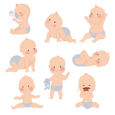Sevimli bebek ya da küçük çocuk. vektör illüstrasyon