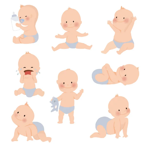 Lindo bebé o niño pequeño. ilustración vectorial — Archivo Imágenes Vectoriales