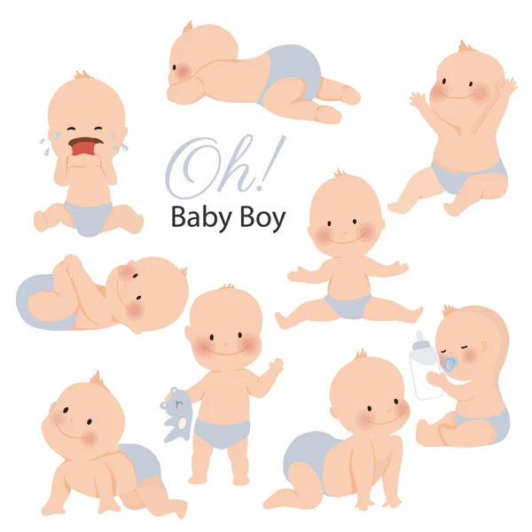 Lindo bebé o niño pequeño. ilustración vectorial — Vector de stock