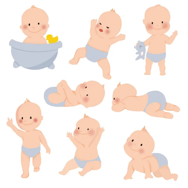 Cute baby or toddler boy. vector illustration — Stock Vector