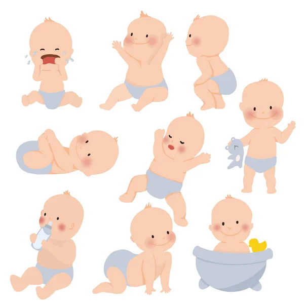 Cute baby or toddler boy. vector illustration — Stock Vector