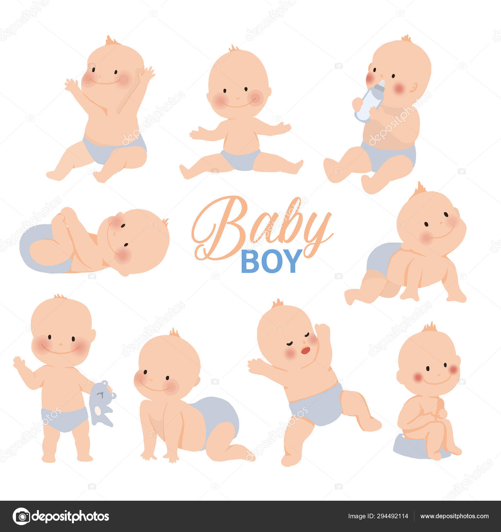 Happy Cute Kid Girl With Different Poses 1759689 Vector Art at Vecteezy