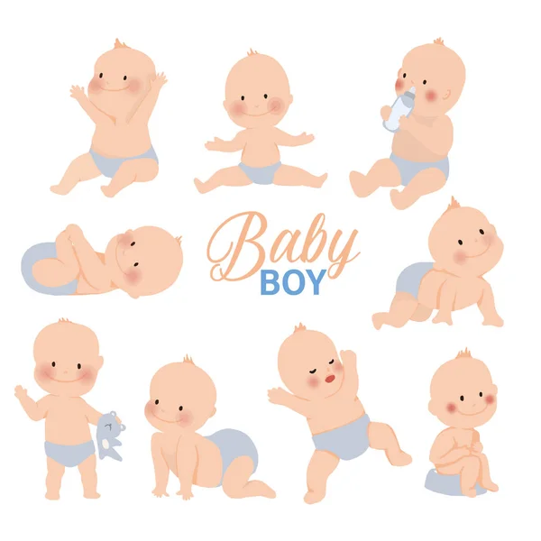 Cute baby or toddler boy. vector illustration — Stock Vector