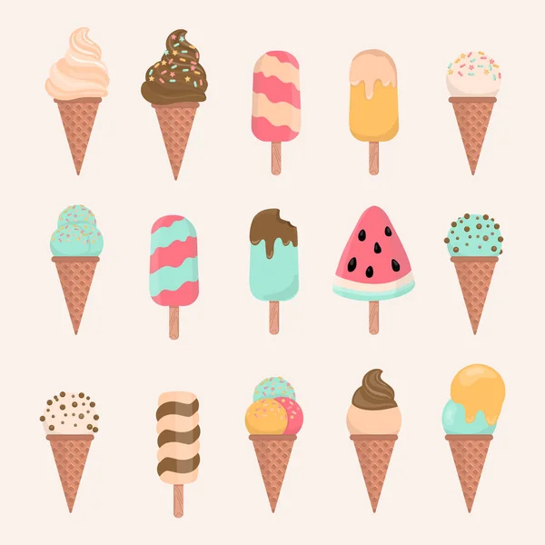 Helado dulce, aislado. vector — Archivo Imágenes Vectoriales