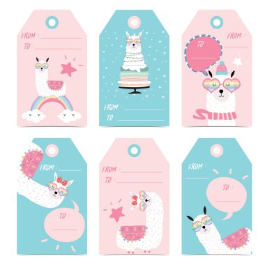 Etiket ve etiket ile baş, pasta, yıldız, kalp gözlük ve kabarcık