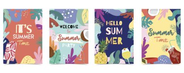 Çiçek, meyve suyu, ananas, wa ile Yeşil turuncu mavi yaz kartpostal