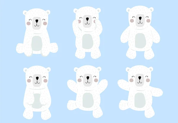 Απλός τύπος λευκής αρκούδας. Εικονογραφία χαρακτήρα διανυσματικών χαρακτήρων — Διανυσματικό Αρχείο