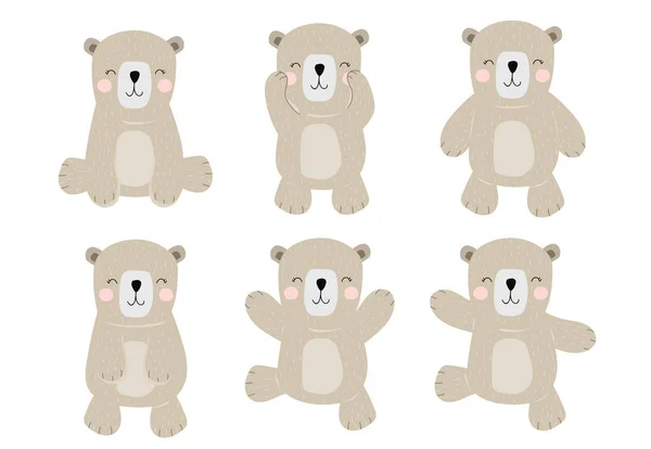 Απλός καφέ αρκούδα χαρακτήρας. Εικονογραφία χαρακτήρα διανυσματικών χαρακτήρων — Διανυσματικό Αρχείο