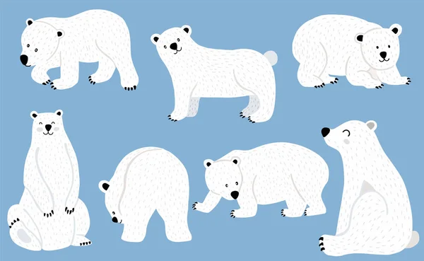 Простий символ білого ведмедя. Використовувати для запрошення, друку, наклейки — стоковий вектор