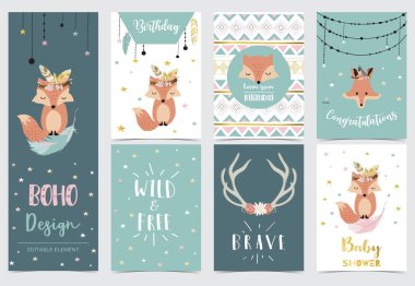 Dreamcatcher, tüy, tilki, doğum için yıldız ile sevimli çocuk arka plan