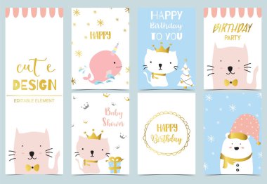 Balina ile sevimli çocuk arka plan, kedi, hediye, ayı, noel ağacı için 