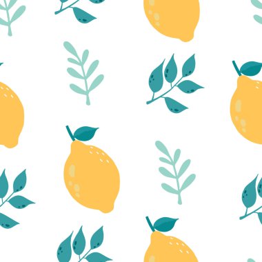 Sevimli limon arka plan. Vektör illüstrasyon için dikişsiz desen b