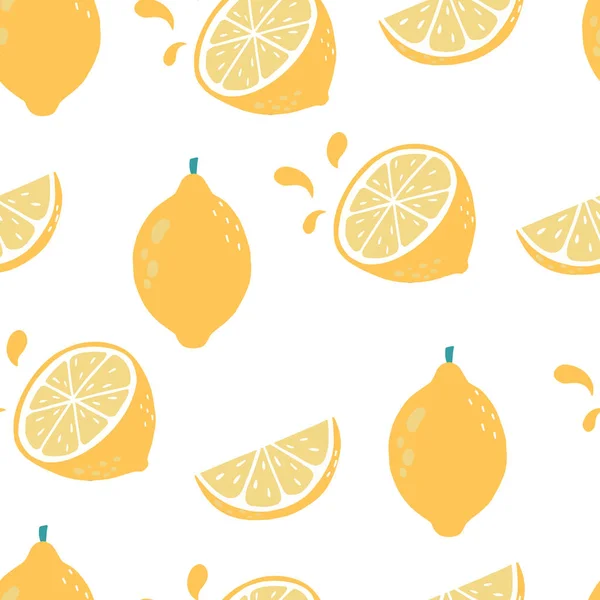 Schattig citroen achtergrond. Vector illustratie naadloze patroon voor b — Stockvector