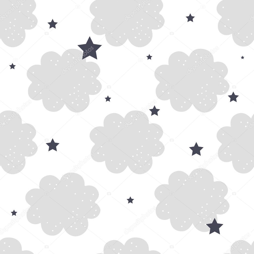 Cute cloud seamless pattern.Vector illustration for background,wallpaper,frabic.Editable element