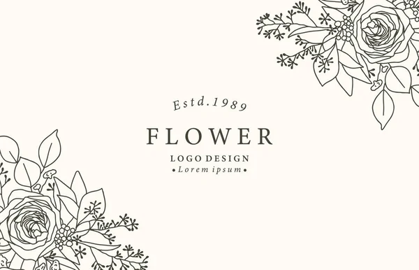 Gyűjteménye Virág Háttér Készlet Rózsa Szerkeszthető Vektor Illusztráció Honlap Meghívó — Stock Vector