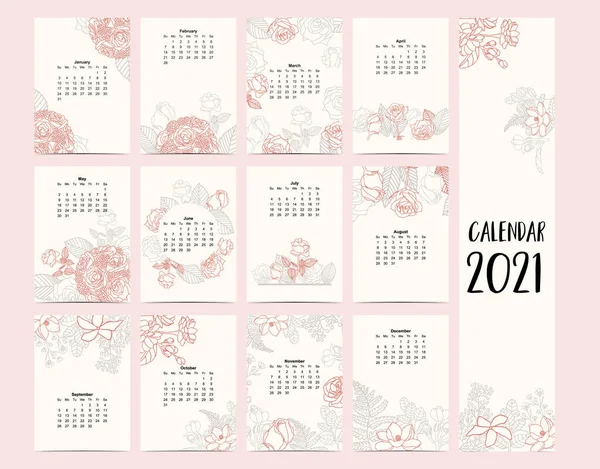 Милий Календар 2021 Пером Котлом Дитиною Вінком Дітей Дитиною Дитиною — стоковий вектор