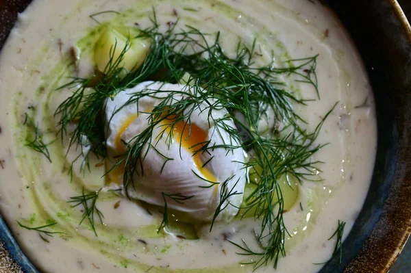 Lezzetli ve sağlıklı çorba, yakın çekim.