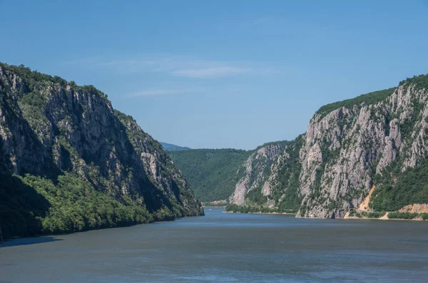 Perbatasan Danube Antara Rumania Dan Serbia Lanskap Gorges Danube Bagian — Stok Foto