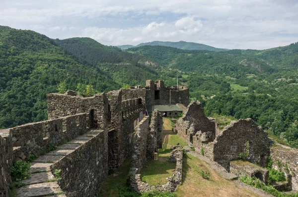 Muralla Fortaleza Medieval Maglic Cordillera Fondo Serbia —  Fotos de Stock