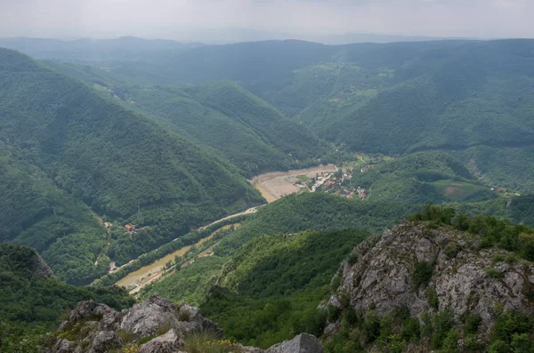 Ovcar Kablar Gorge Sérvia Significados Rio Morava Ocidental Vista Topo — Fotografia de Stock