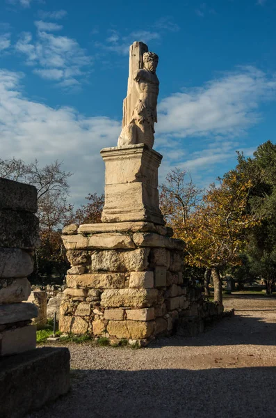 Odeón Agripa Estatuas Ágora Antiguo Atenas Grecia — Foto de Stock