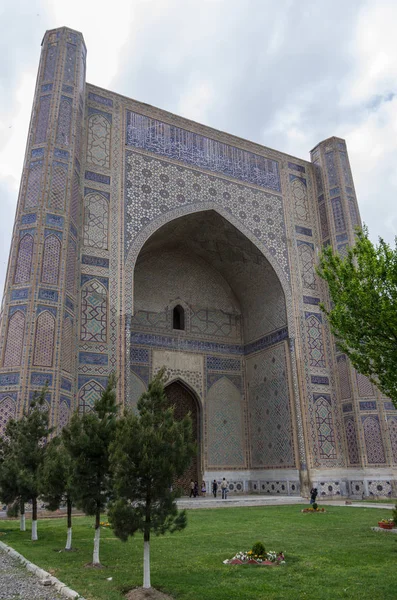 Bibi Geçerek Cami Büyük Kompleks Güzel Parlak Mavi Kubbeler Zengin — Stok fotoğraf
