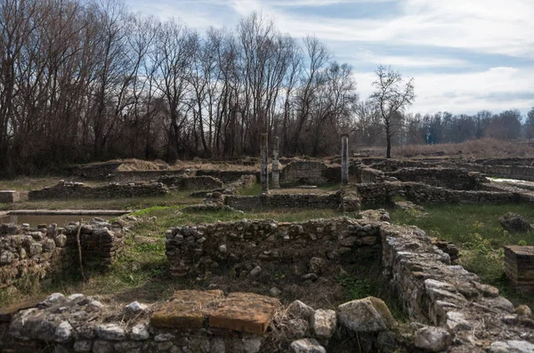 Columna Ruinas Del Edificio Sitio Arqueológico Dion Pieria Macedonia Grecia — Foto de Stock