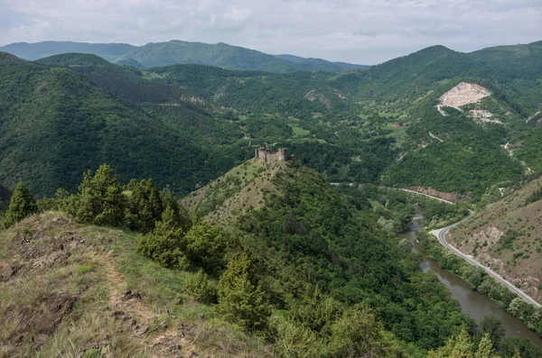 Panorama Kaňonu Řeky Ibar Středověké Pevnosti Maglic Horském Útesu Srbsko — Stock fotografie