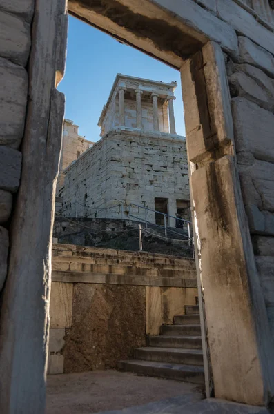 Atenas Grecia Diciembre 2017 Templo Atenea Nike Acrópolis Atenas — Foto de Stock