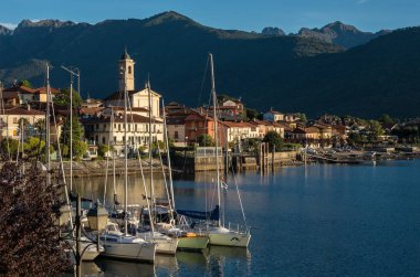 Feriolo, İtalya - 2 Eylül 2018: Küçük köy, Feriolo Baveno Lake Maggiore üzerinde yer alan, yakın
