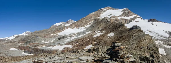 Monte Rosa massif Punto Indren yakınındaki Panoraması. Alagna Valsesia'da alan, İtalya