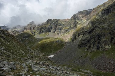 Monte Rosa massif Punta Indren yakınındaki dağlık manzara. Alagna Valsesia'da alan, İtalya