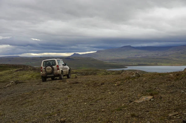 Borgarvirki Iceland August 2014 Suzuki Jimny All Weel Drive Car — Stock Photo, Image