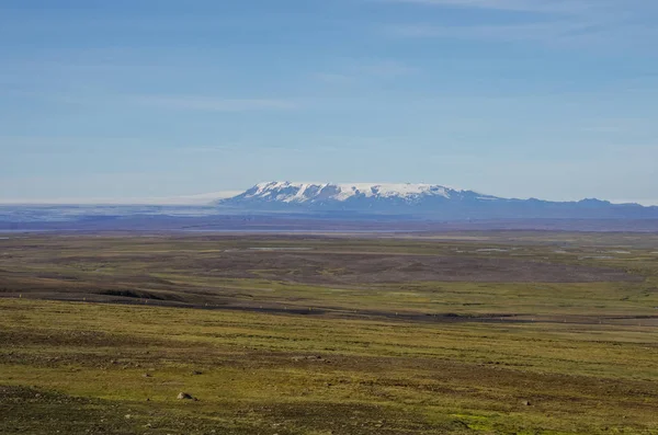 Nézd Felvidéki Terület Vatnajokull Háttér Izlandi Gleccser — Stock Fotó