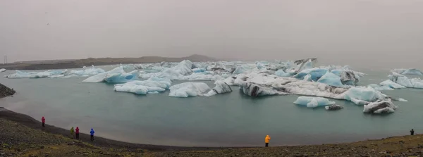 Jéghegyek Jokulsarlon Jeges Lagúna Európa Vatnajokull Nemzeti Park Délkelet Izland — Stock Fotó