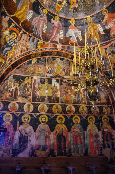 Meteora Grécia Janeiro 2018 Interior Igreja Mosteiro Santíssima Trindade Agia — Fotografia de Stock
