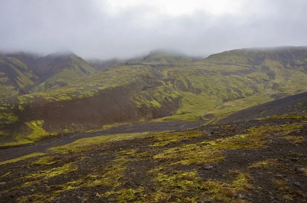 Vista Valle Thjofadalir Las Tierras Altas Islandia Nublado Día Verano — Foto de Stock