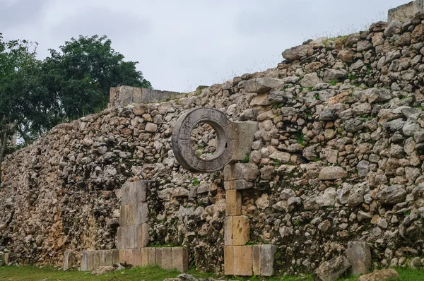 Cancha Pelota Juego Pelota Las Ruinas Antigua Ciudad Maya Uxmal — Foto de Stock