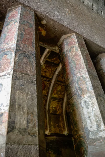 Ajanta Hindistan Ocak 2012 Budist Mağaralar Freskler Ajanta Unesco Dünya — Stok fotoğraf
