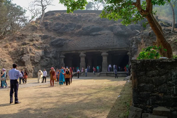 Mumbai India Januari 2012 Unesco Hindoe Tempel Elephanta Eiland Grotten — Stockfoto