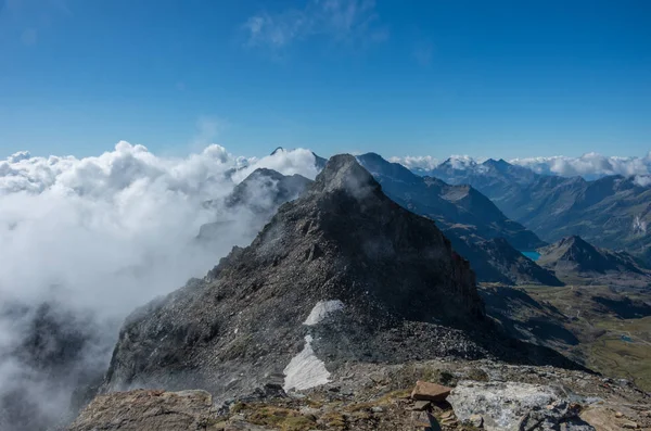 Nézd Stolemberg Mount Aosta Völgy Háttérben Monte Rosa Hegység Közelében — Stock Fotó