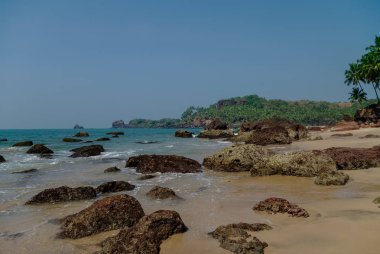 Agonda beach, Goa devlet, Indi yakınındaki avuç içi ile gizli kum plaj