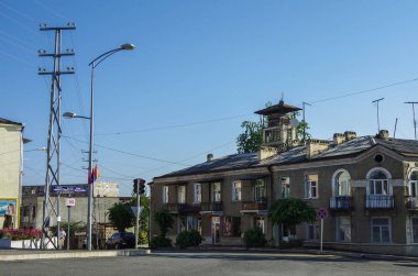 Dağlık Karabağ 'ın başkenti Stepanakert 'in cadde manzarası (sanat