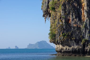 Güzel kireçtaşı rock Railay Beach, Krabi il, Tayland