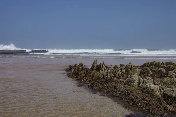 Klippen am Praia da Fateixa. arrifana atlantische meerküste an der algarve, südlich von portugal. — Stockfoto