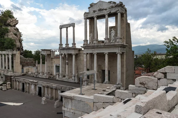 Римський театр Philippopolis в місті Пловдив, Болгарія — стокове фото