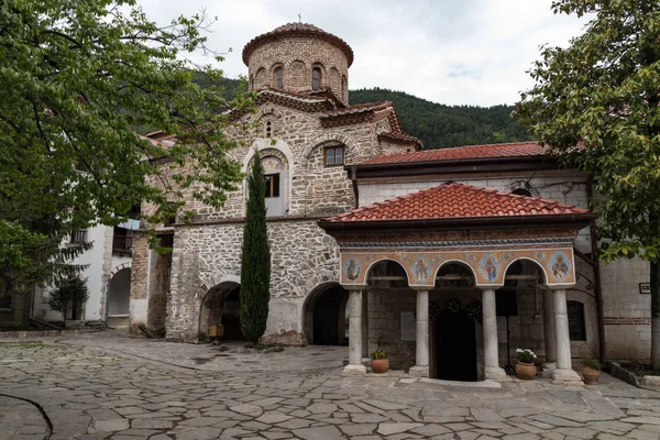 Edifícios Mosteiro Medieval Bachkovo Dormição Mãe Deus Bulgária — Fotografia de Stock