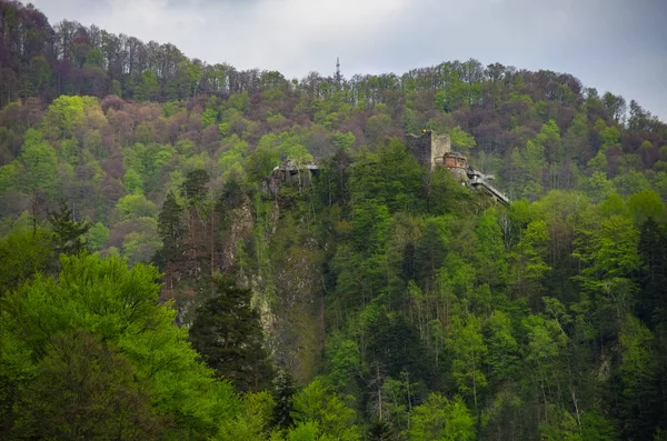 Fortaleza de Poenari es castillo de Vlad Tepes, príncipe de Valaquia medieval, Rumania moderna —  Fotos de Stock