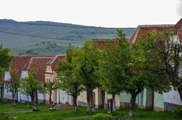 Viscri village in transylvania, romania. old rural saxon architecture heritage,  streets of medieval village in romania tourism for unesco world heritage. Romania — Stock Photo, Image