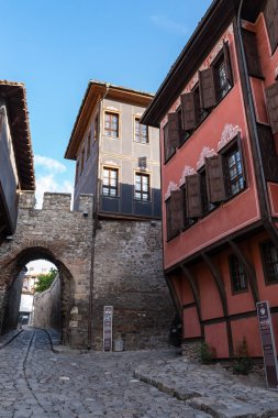 Hisar Kapia - antik kapı Plovdiv eski şehirde, Bulgaristan -
